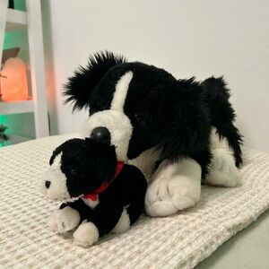 Original Build-A-Bear Black and White Plush Dog Set
